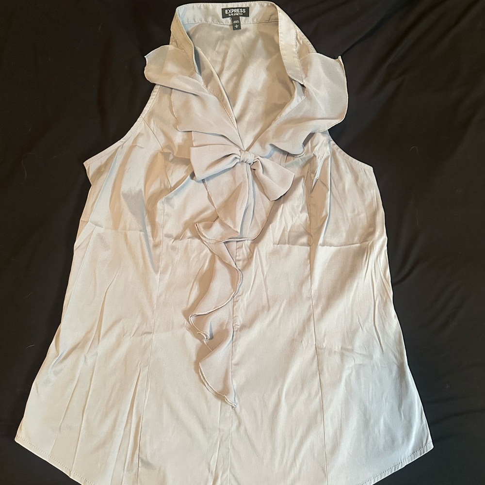 Express Women's Cream Ruffle Blouse